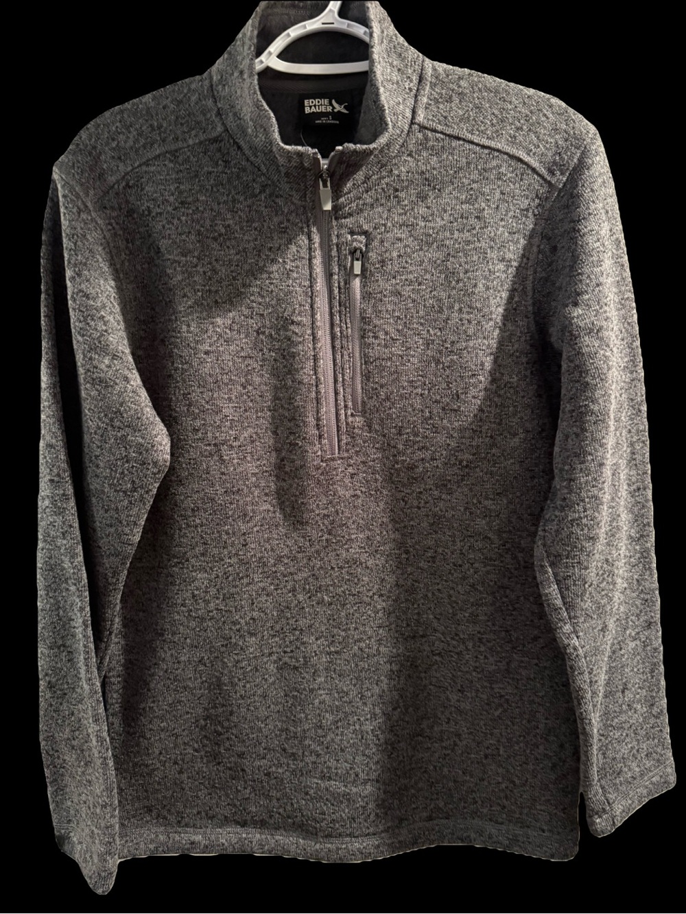 Eddie Bauer Men’s Heather Gray Half-Zip Fleece Pullover